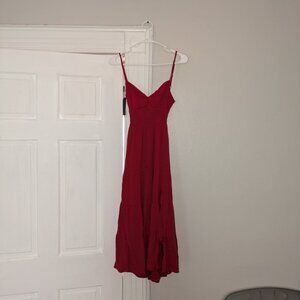 Hollister Linen Blend Open Back Maxi Dress